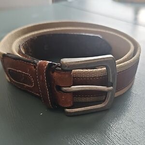 Men's Brown and Tan Leather Belt. By COLUMBIA. Size 38